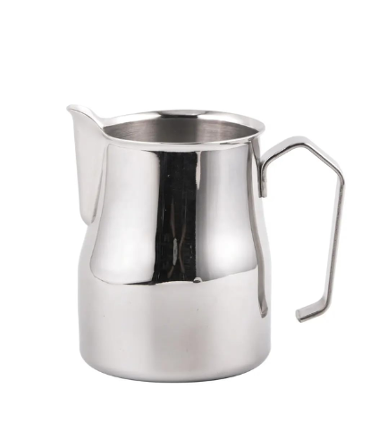 Bean Bliss Heavy Duty Milk Pitcher 500ml | Stainless Steel Milk Frothing Jug | Heat-Resistant Handle | Easy Pour V-Spout | Latte Art Espresso Steamer | Barista Milk Frother Steaming Cup