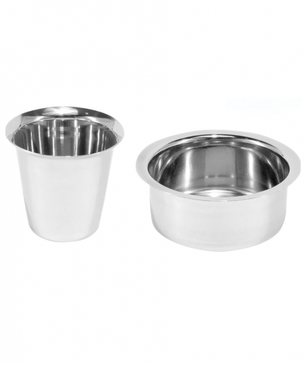 Bean Bliss Traditional South Indian Dabara Set – 120ml Stainless Steel Coffee & Tea Serving Set