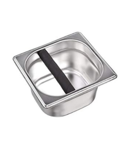 Bean Bliss Stainless Steel Coffee Knock Box with Knock Pad – Durable Espresso Grounds Catcher, Dishwasher Safe, Coffee Grind Knock Box for Espresso Machine Accessories