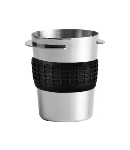 Bean Bliss Espresso Dosing Cup with Rubber Insulin – Durable & Precise Stainless Steel Coffee Dosing Tool for Baristas, Anti-Slip Design for Accurate Measurements & Easy Use