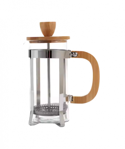 Bean Bliss French Press Coffee Maker – 350ml Elegant Wooden Finish for Rich & Flavorful Brewing