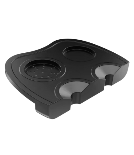 Bean Bliss Coffee Tamping Mat – Double Station Silicone, Heat-Resistant, Durable & Non-Slip, Ideal for Espresso Baristas, Home, Kitchen, Café & Restaurant Worktop Protection – Black