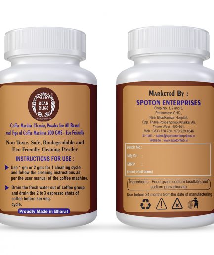 Bean Bliss Eco-Friendly Coffee Machine Cleaning Powder- Effective Solution for All Machines, Prevents Malfunctions, and Ensures Optimal Performance (200gm)