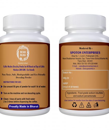 Bean Bliss Eco-Friendly Coffee Machine Descaling Powder- Effective Solution for All Machines, Prevents Malfunctions, and Ensures Optimal Performance (200gms)
