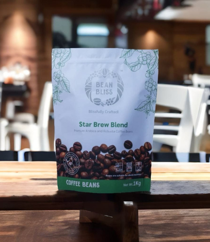 Bean Bliss Star Brew Coffee Beans Blend: Rich & Aromatic Medium Roast for a Perfect Home Brew