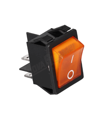 Orange Bright Bipolar Switch 250V 16A – Mounting Hole 22x30mm – Rancilio, Carimali