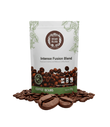 Bean Bliss Intense Fusion Coffee Blend | Premium Whole Coffee Beans | Roasted Fresh Beans | Pack of 1kg