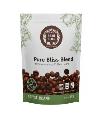 Bean Bliss Pure Bliss Coffee Beans Blend – Premium Arabica and Robusta Whole Roasted Beans – Fresh Aromatic Flavor – 1kg Pack – Ideal for Espresso, French Press, Cold Brew & Filter Coffee