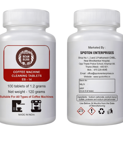 Bean Bliss EB-14 Eco-Friendly Espresso Machine Cleaning Tablets (100 Count) – Powerful Descaler Removes Oils, Residue and Buildup – Prevents Malfunctions – Safe for All Coffee and Espresso Machines