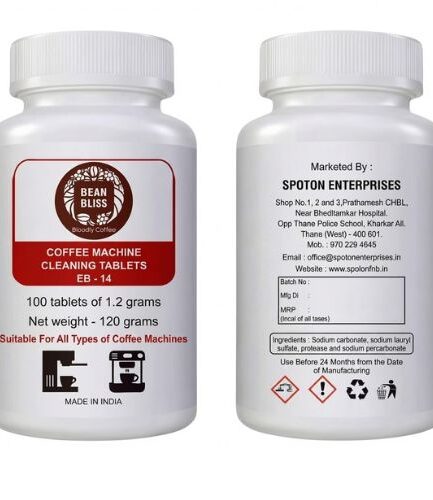 Bean Bliss® EB-14 Eco-Friendly Espresso Machine Cleaning Tablets (100 Count) – Powerful Descaler Removes Oils, Residue & Buildup – Prevents Malfunctions – Safe for All Coffee & Espresso Machines