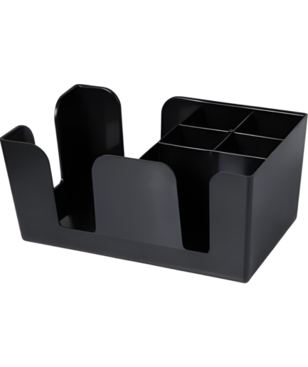 Bean Bliss Multifunctional Tissue Box Organizer – Large Napkin Holder with 5 Compartments for Straws, Toothpicks & Small Items – Desktop Storage for Home, Office & Kitchen